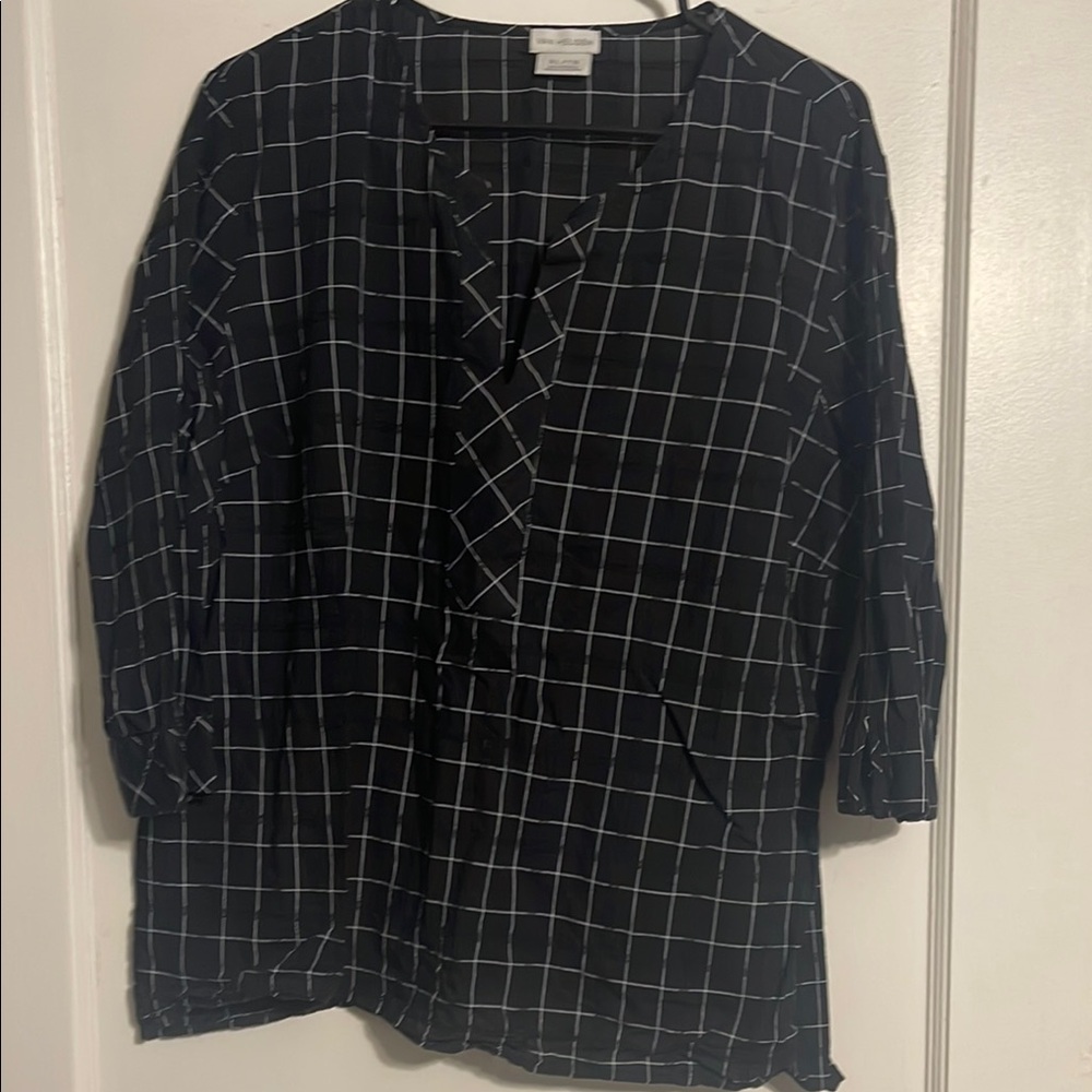 Black and White Checkered Blouse